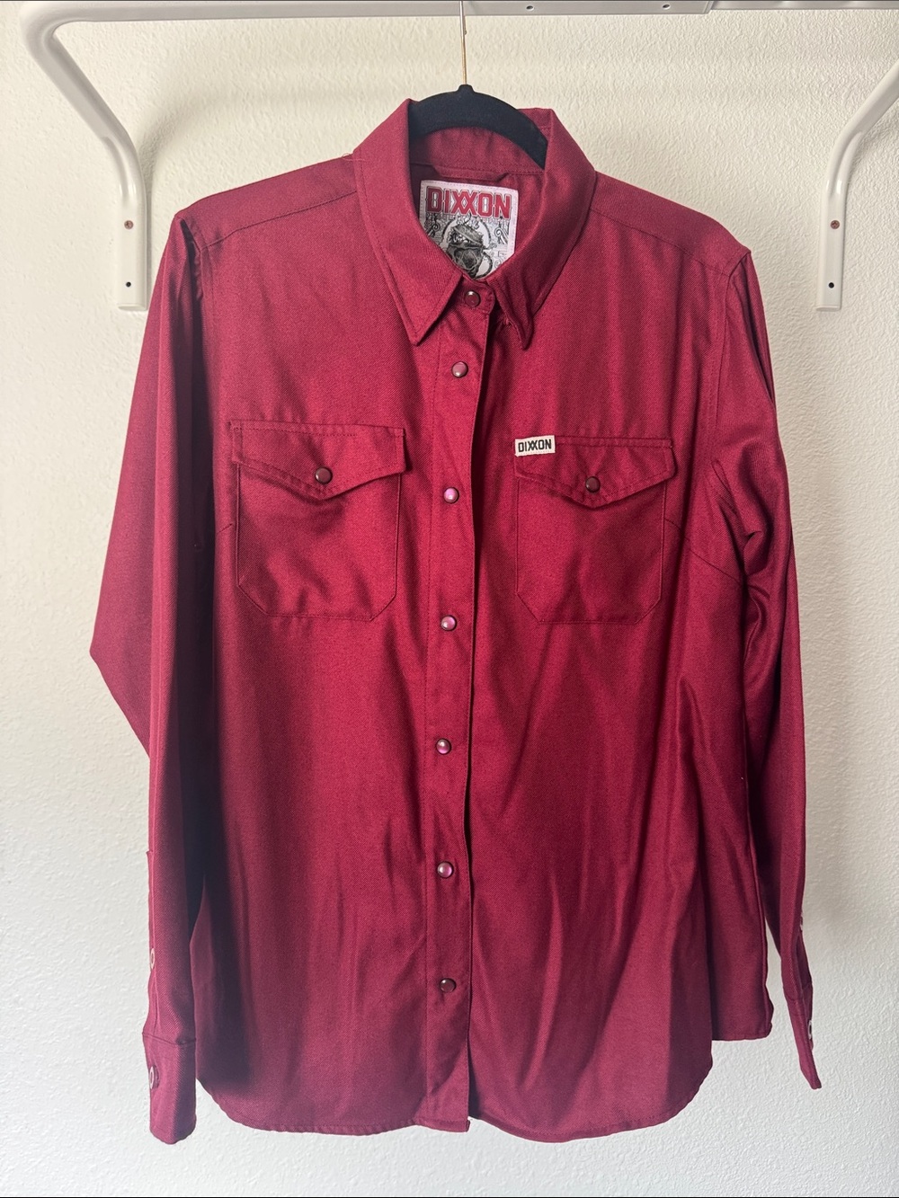 DIXXON women’s Long Sleeve Button-Down Flannel Shirt - “Bordeaux”